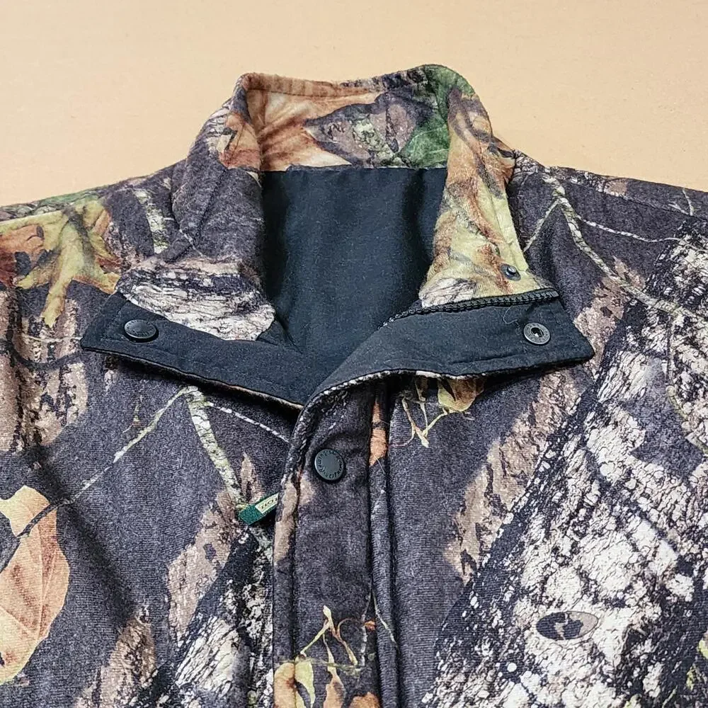 Remington Vest Mens 2XL Brown Camo Reversible Quilted Hunting Outdoor Full Zip